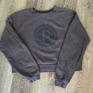 Dark Gray Pure Barre Cropped Hoodie- Small- houndstooth circle P